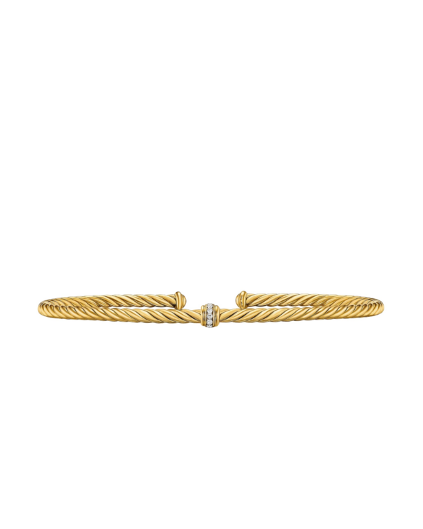 David Yurman Micro Cablespira® Flex Center Station Bracelet in 18K Yellow Gold