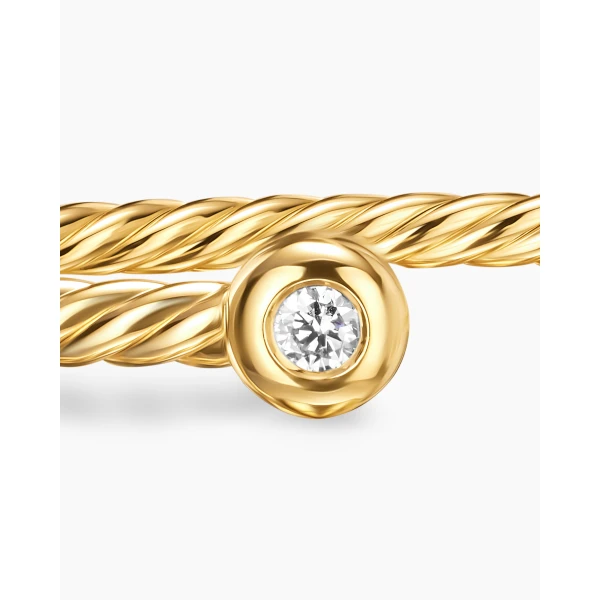 signature twisted-helix detail|David Yurman Micro Cablespira® Flex Round Bracelet in 18K Yellow Gold with Diamonds
