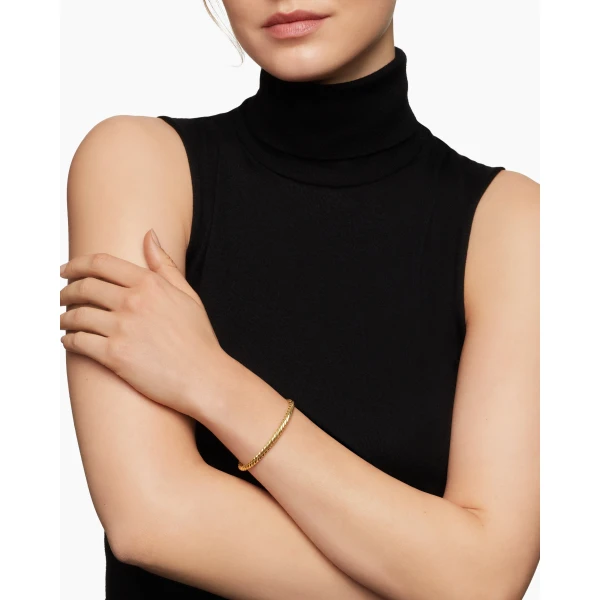 4.5mm in Gold – front view of authentic Cable Bracelets at Luxury Shoes |David Yurman Modern Oval Cablespira® Bracelet in 18K Yellow Gold