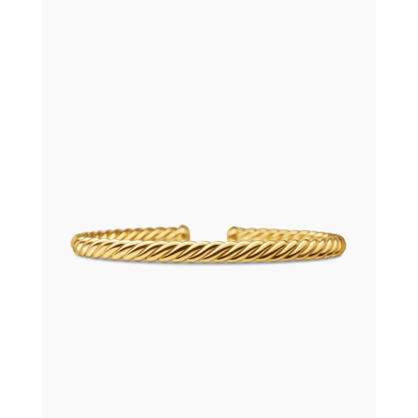 on-model styling shot|David Yurman Modern Oval Cablespira® Bracelet in 18K Yellow Gold