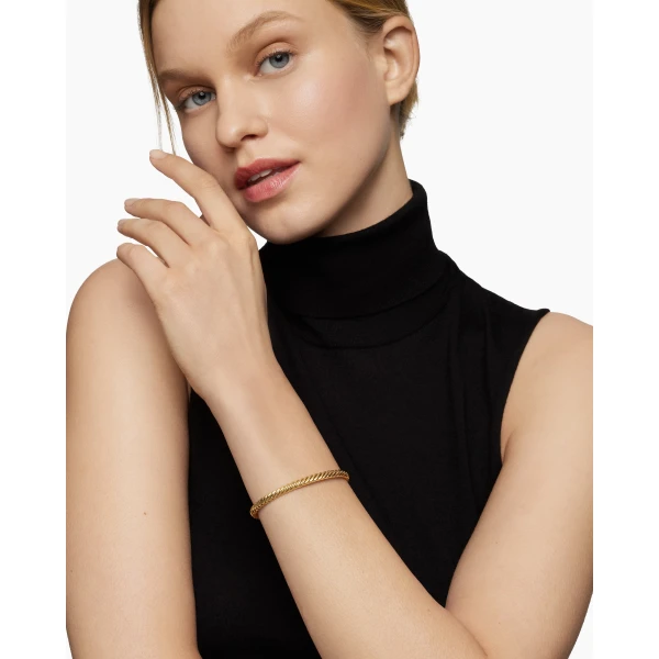 signature twisted-helix detail|David Yurman Modern Oval Cablespira® Bracelet in 18K Yellow Gold
