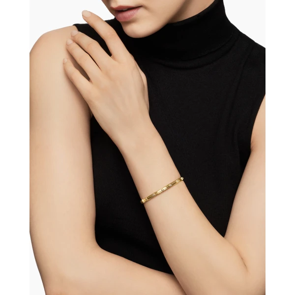 4.5mm in Gold – front view of authentic Bangle Bracelets at Luxury Shoes |David Yurman Modern Renaissance® Bangle Bracelet in 18K Yellow Gold with Diamonds
