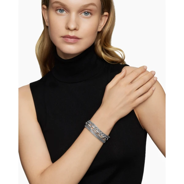 29mm in Silver – front view of authentic Chain Bracelets at Luxury Shoes |David Yurman Multi Row Chain Bracelet in Sterling Silver