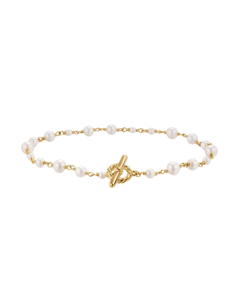 David Yurman Pearl Classics Toggle Chain Bracelet in 18K Yellow Gold