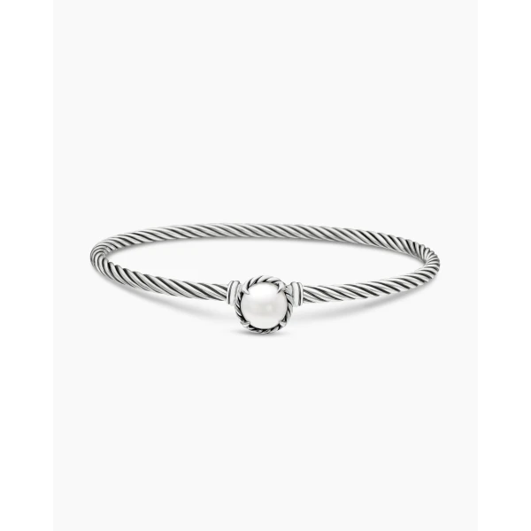 on-model styling shot|David Yurman Petite Chatelaine® Bracelet in Sterling Silver with Pearl