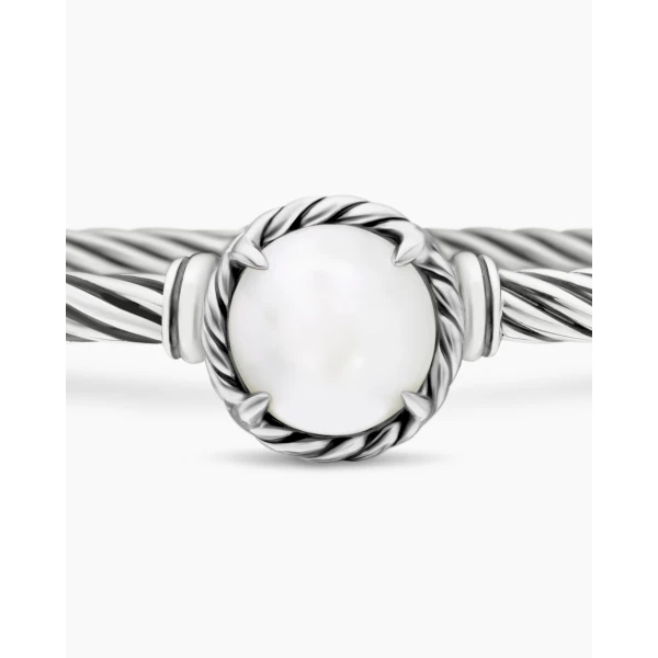 signature twisted-helix detail|David Yurman Petite Chatelaine® Bracelet in Sterling Silver with Pearl
