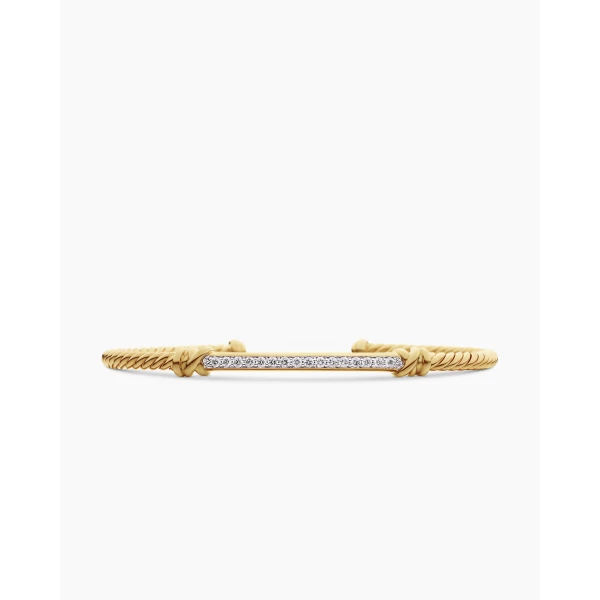 signature twisted-helix detail|David Yurman Petite Helena Cablespira® Station Bracelet in 18K Yellow Gold with Diamonds