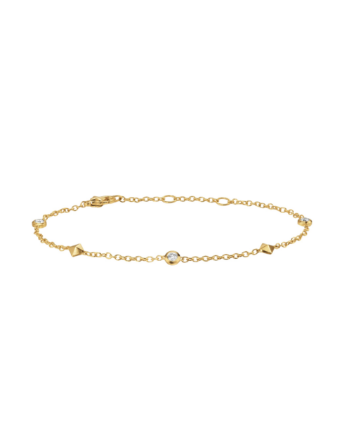 David Yurman Petite Modern Renaissance® Station Bracelet in 18K Yellow Gold with Diamonds