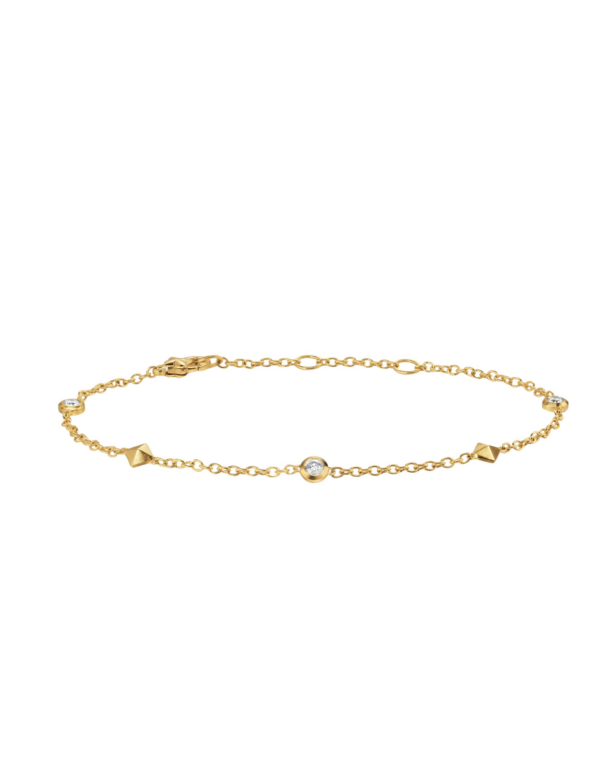David Yurman Petite Modern Renaissance® Station Bracelet in 18K Yellow Gold with Diamonds