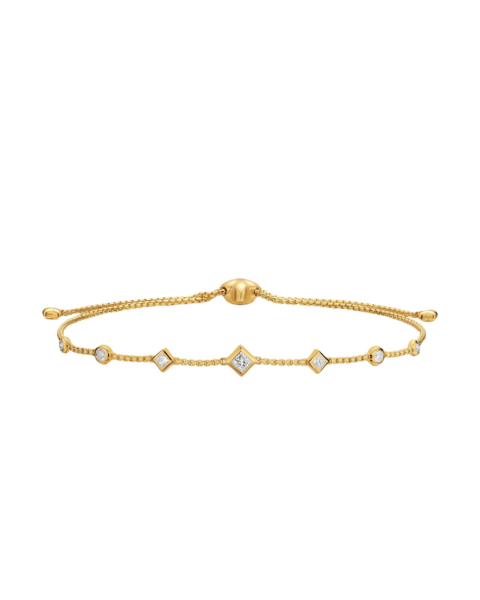 David Yurman Petite Modern Renaissance® Station Chain Bracelet in 18K Yellow Gold with Diamonds