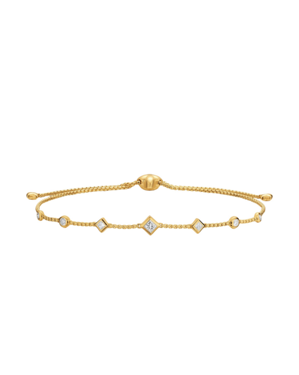 David Yurman Petite Modern Renaissance® Station Chain Bracelet in 18K Yellow Gold with Diamonds