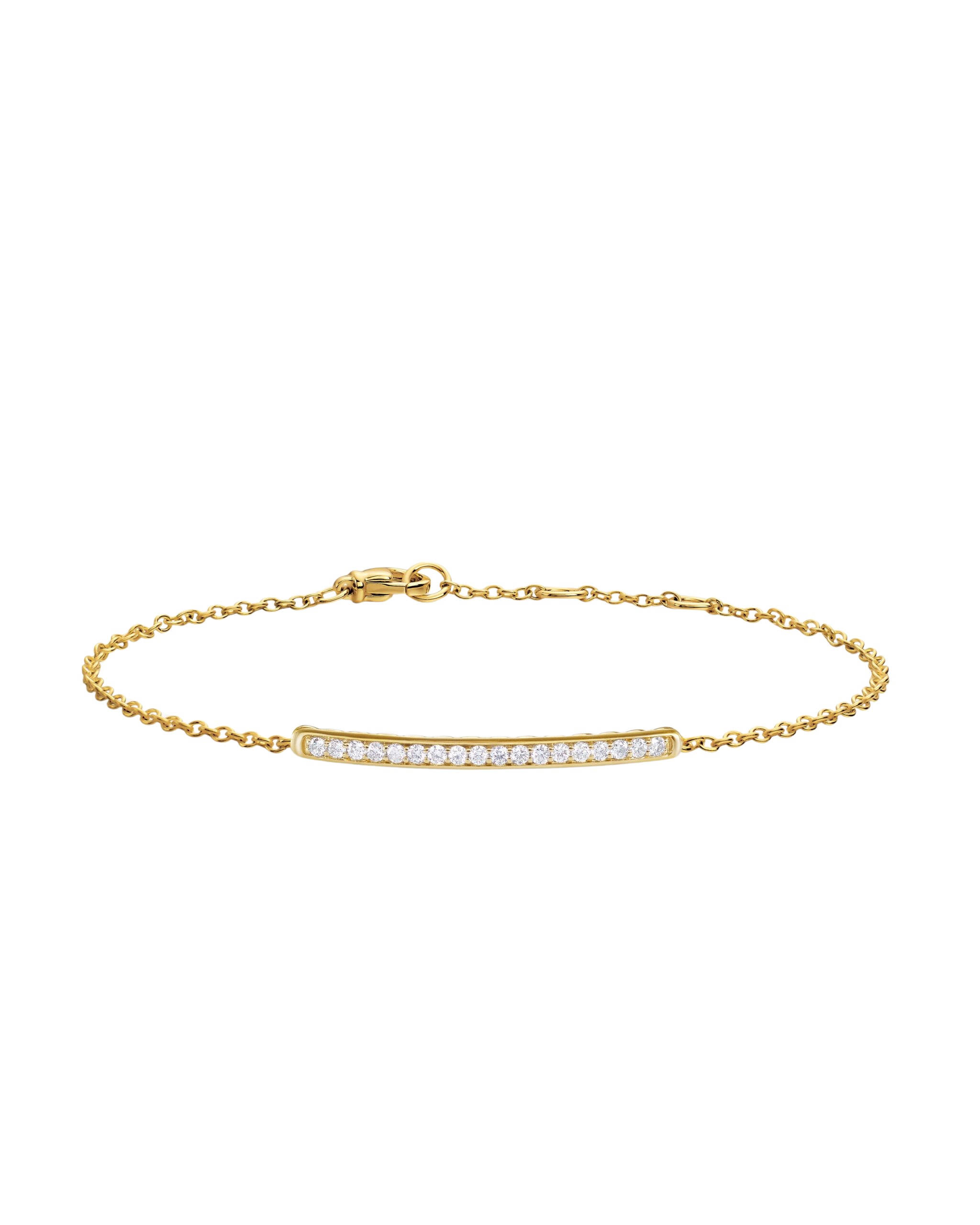 David Yurman Petite Pavé Bar Bracelet in 18K Yellow Gold with Diamonds