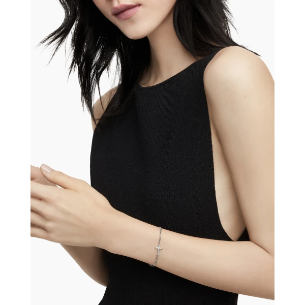 signature twisted-helix detail|David Yurman Petite Pavé Cross Chain Bracelet in Sterling Silver with Diamonds