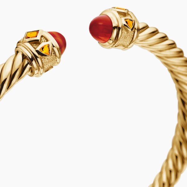 David Yurman Renaissance® Cablespira® Bracelet in 18K Yellow Gold with Carnelian and Citrine, 5mm, view 5