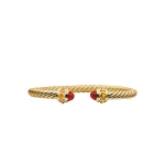 David Yurman Renaissance® Cablespira® Bracelet in 18K Yellow Gold with Carnelian and Citrine