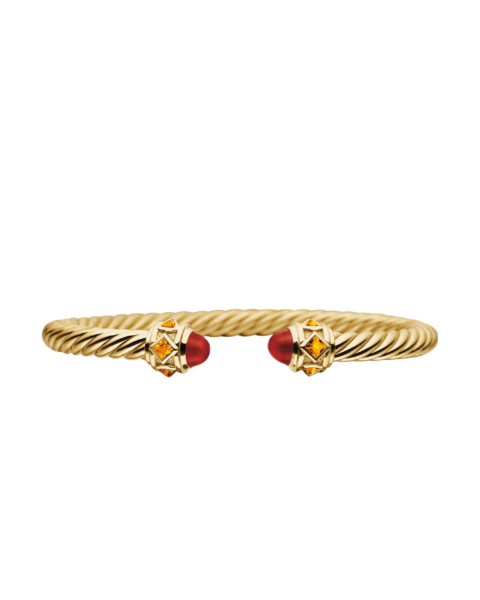 David Yurman Renaissance® Cablespira® Bracelet in 18K Yellow Gold with Carnelian and Citrine