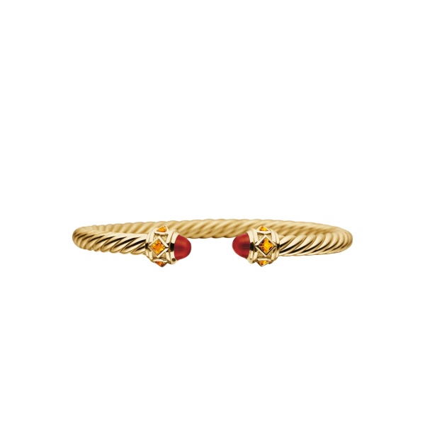 David Yurman Renaissance® Cablespira® Bracelet in 18K Yellow Gold with Carnelian and Citrine