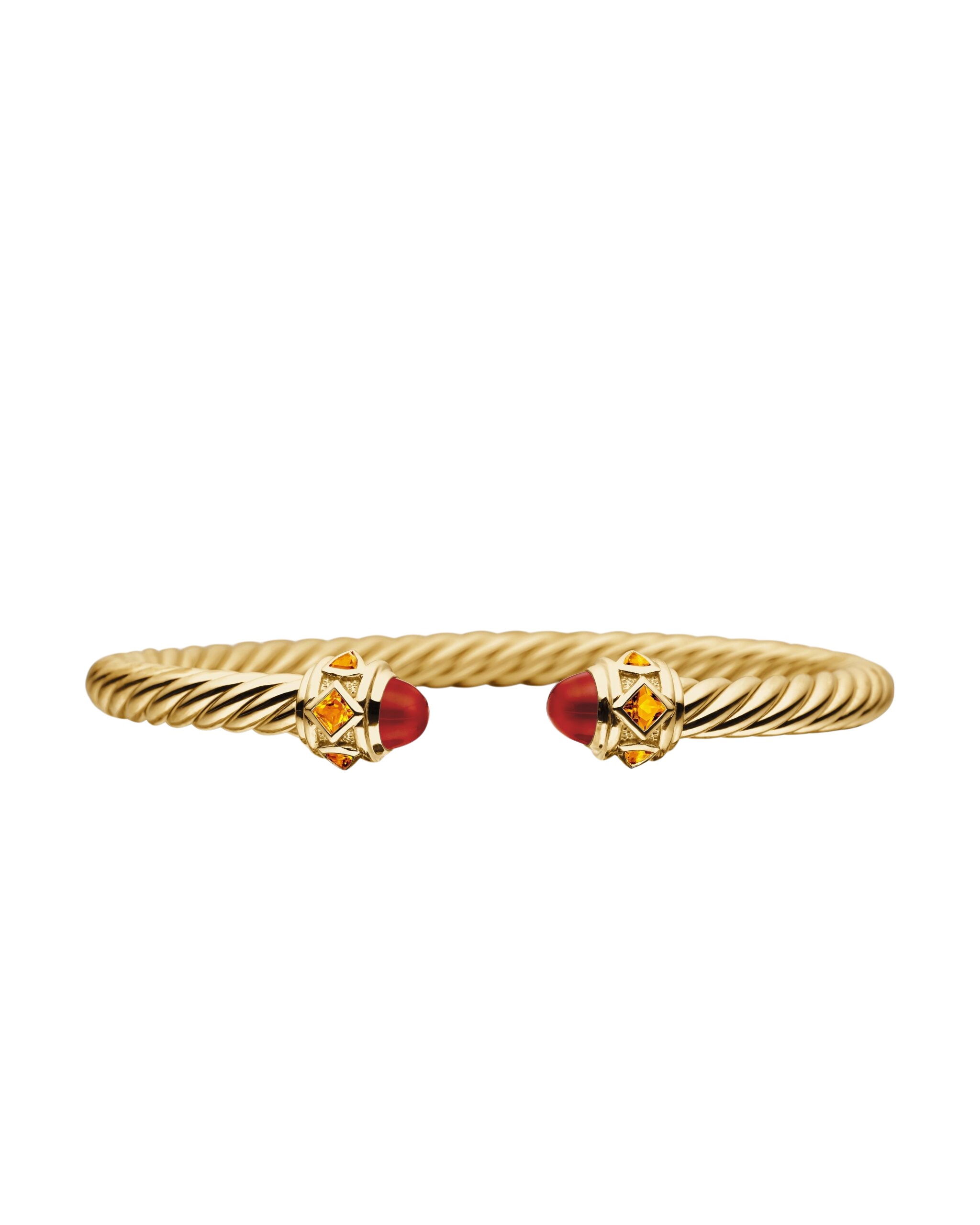 David Yurman Renaissance® Cablespira® Bracelet in 18K Yellow Gold with Carnelian and Citrine