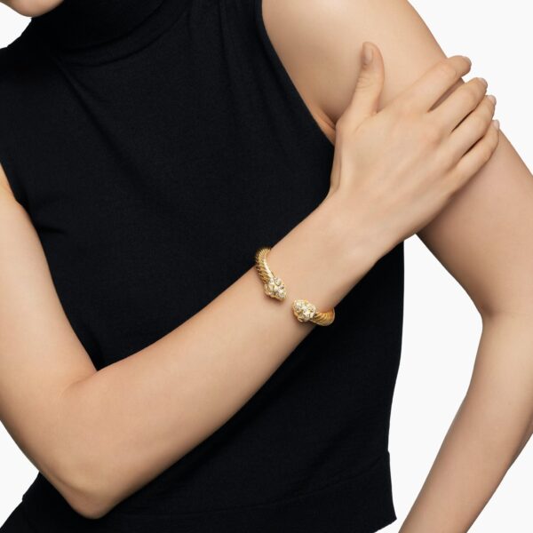 David Yurman Renaissance® Cablespira® Bracelet in 18K Yellow Gold with Diamonds, 9mm, view 2