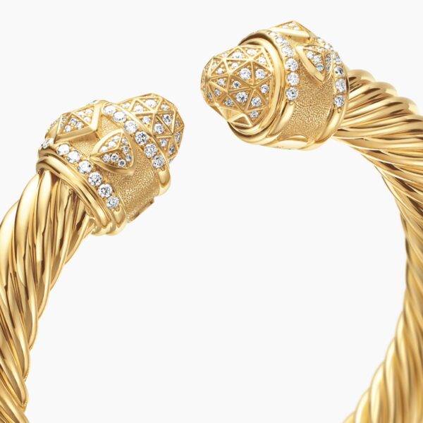David Yurman Renaissance® Cablespira® Bracelet in 18K Yellow Gold with Diamonds, 9mm, view 5