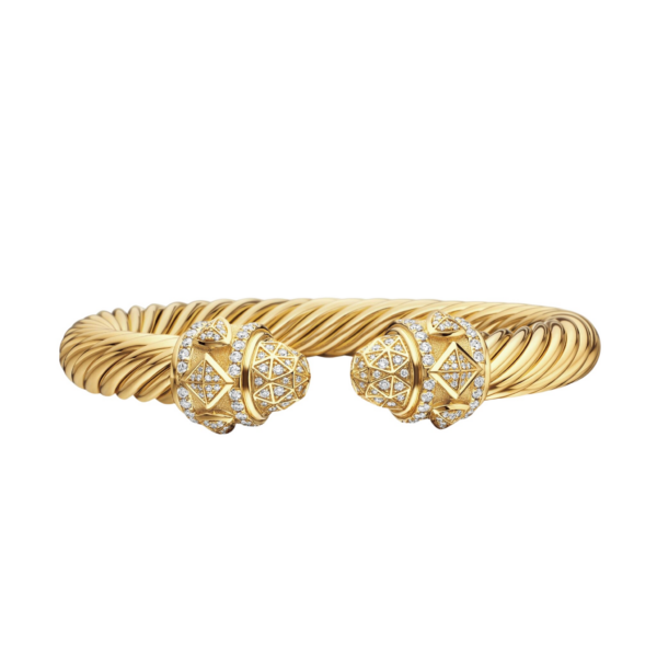 David Yurman Renaissance® Cablespira® Bracelet in 18K Yellow Gold with Diamonds, 9mm