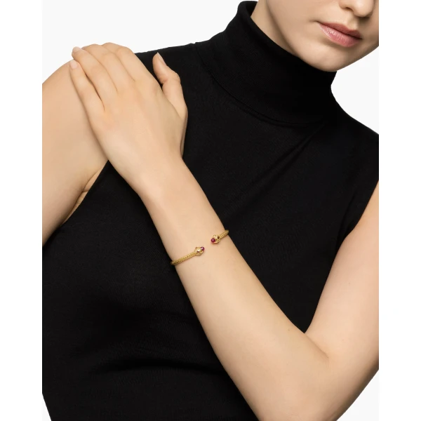 3.5mm in Red – front view of authentic Cable Bracelets at Luxury Shoes |David Yurman Renaissance® Cablespira® Bracelet in 18K Yellow Gold with Rubies