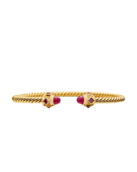 David Yurman Renaissance® Cablespira® Bracelet in 18K Yellow Gold with Rubies