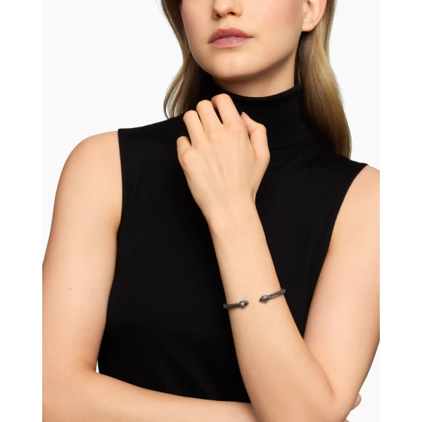 5mm in Silver – front view of authentic Cable Bracelets at Luxury Shoes |David Yurman Renaissance® Classic Cable Bracelet in Blackened Silver
