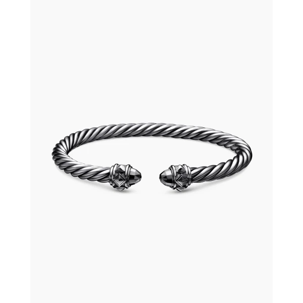 on-model styling shot|David Yurman Renaissance® Classic Cable Bracelet in Blackened Silver