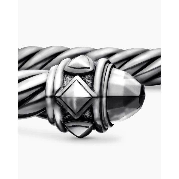 signature twisted-helix detail|David Yurman Renaissance® Classic Cable Bracelet in Blackened Silver