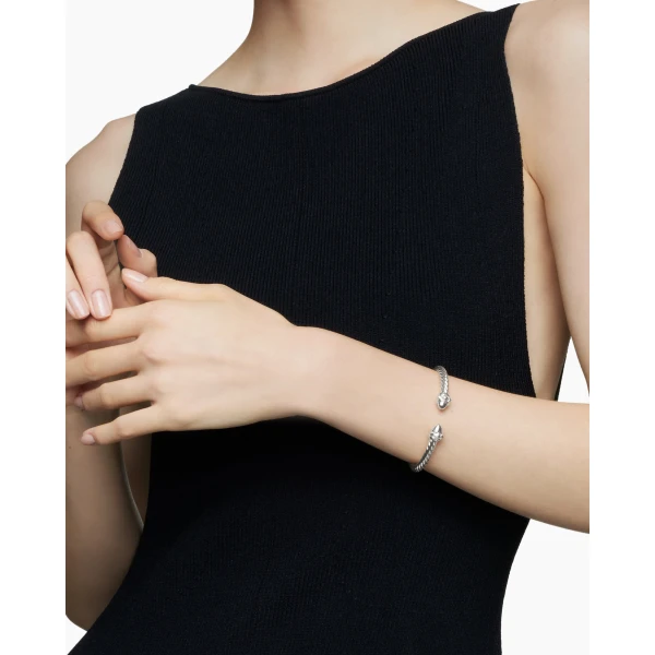 5mm in Silver – front view of authentic Cable Bracelets at Luxury Shoes |David Yurman Renaissance® Classic Cable Bracelet in Sterling Silver