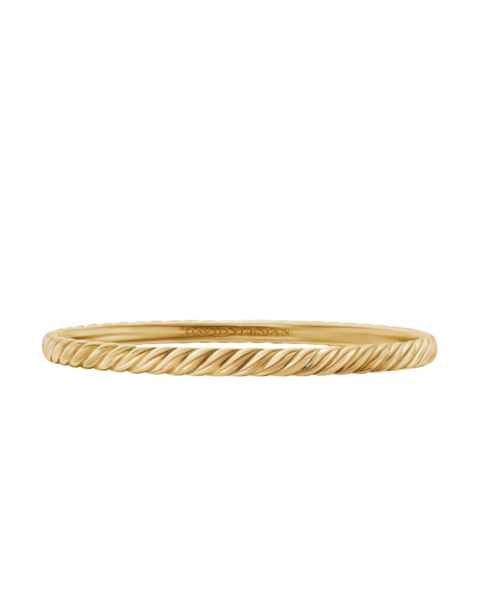 David Yurman Sculpted Cable Bangle Bracelet in 18K Yellow Gold