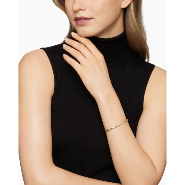4.6mm in Gold – front view of authentic Bangle Bracelets at Luxury Shoes |David Yurman Sculpted Cable Bangle Bracelet in 18K Yellow Gold with Diamonds