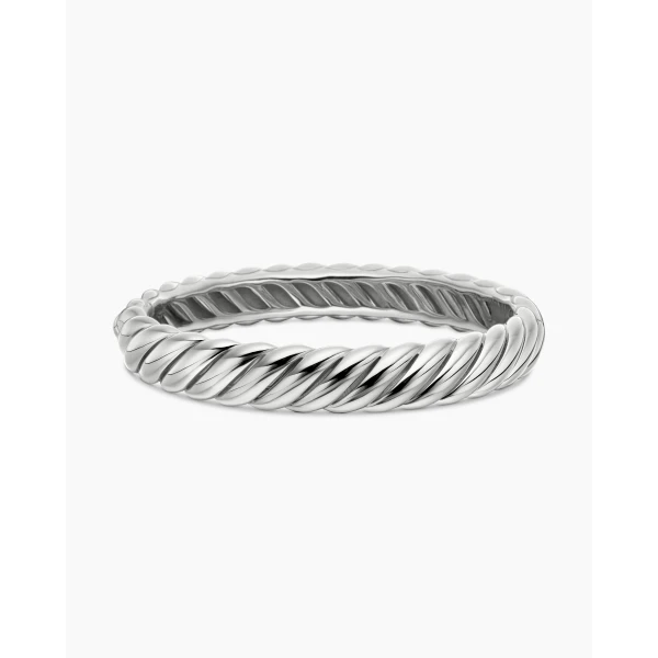 on-model styling shot|David Yurman Sculpted Cable Bracelet in Sterling Silver