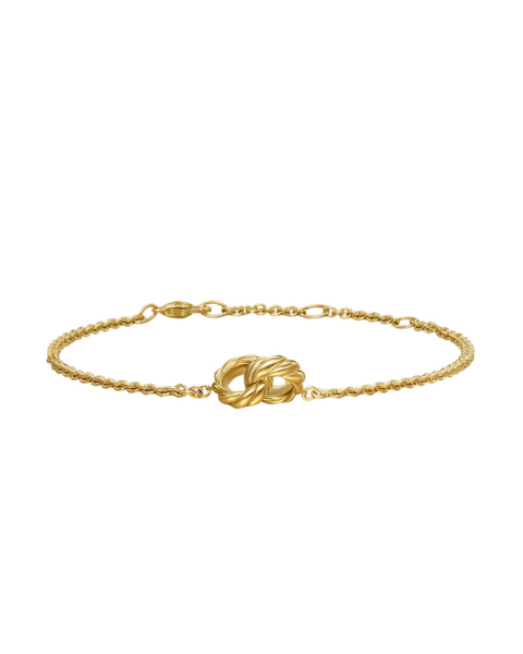 David Yurman Sculpted Cable Chain Bracelet in 18K Yellow Gold