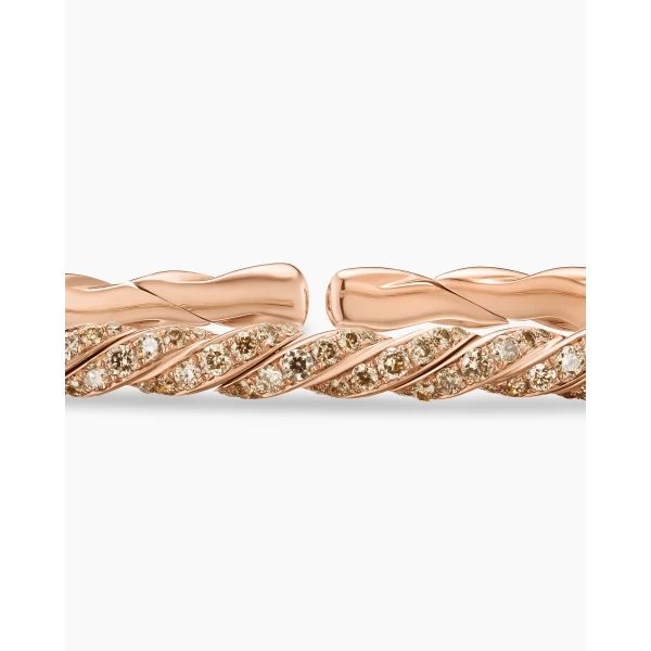 signature twisted-helix detail|David Yurman Sculpted Cable Flex Bracelet in 18K Rose Gold with Cognac Diamonds