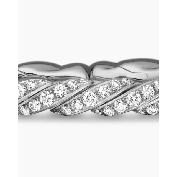 signature twisted-helix detail|David Yurman Sculpted Cable Flex Bracelet in 18K White Gold with Diamonds