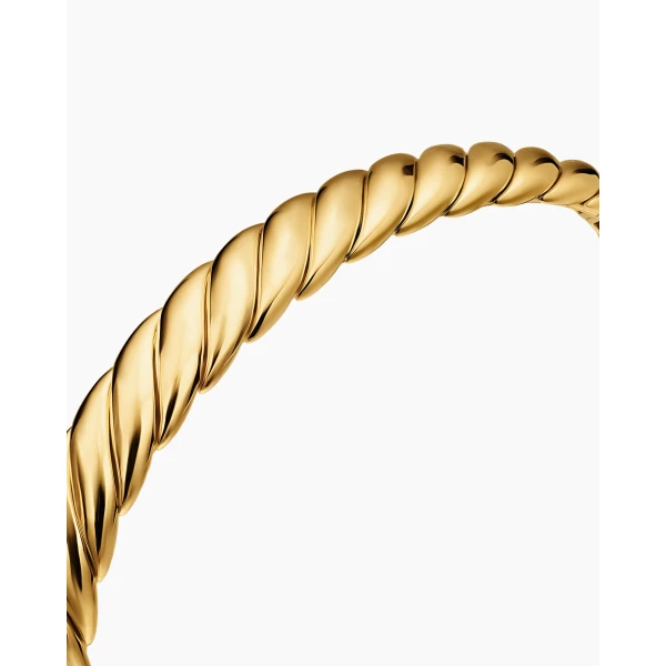 on-model styling shot|David Yurman Sculpted Cable Flex Bracelet in 18K Yellow Gold