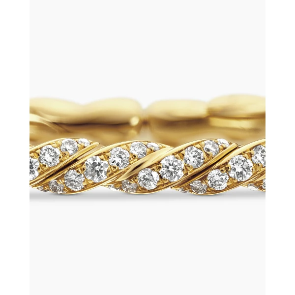signature twisted-helix detail|David Yurman Sculpted Cable Flex Bracelet in 18K Yellow Gold with Diamonds