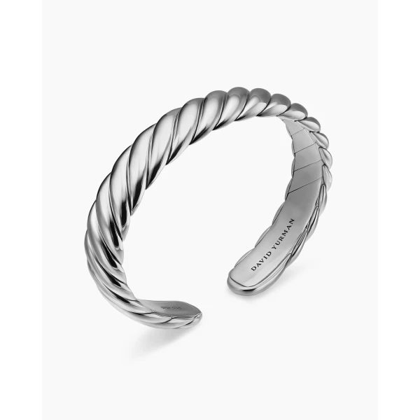11mm in Silver – front view of authentic Cable Bracelets at Luxury Shoes |David Yurman Sculpted Cable Flex Bracelet in Sterling Silver