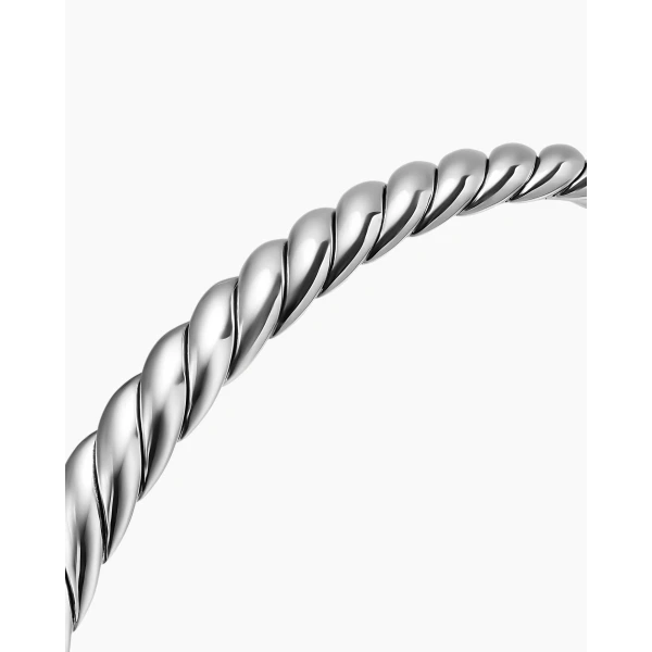 on-model styling shot|David Yurman Sculpted Cable Flex Bracelet in Sterling Silver