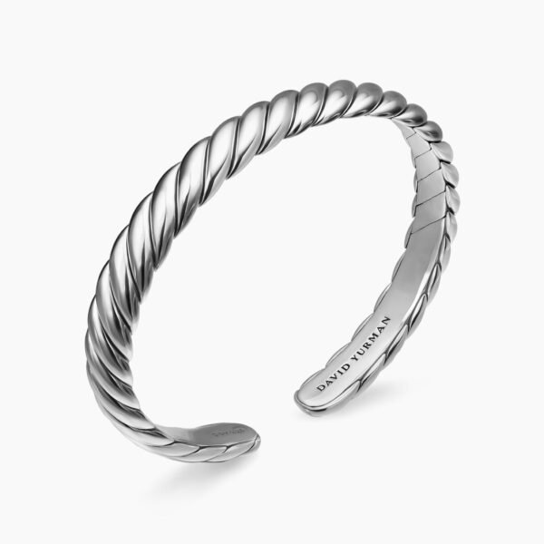 David Yurman Sculpted Cable Flex Bracelet in Sterling Silver, 7.5mm, view 2