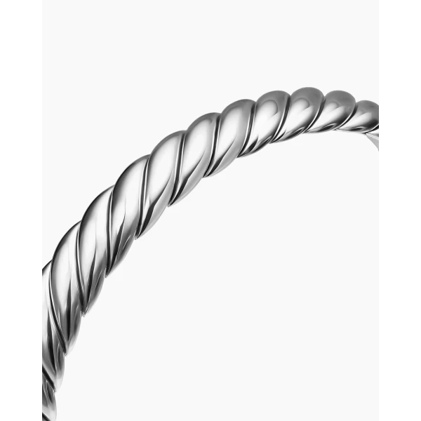 on-model styling shot|David Yurman Sculpted Cable Flex Bracelet in Sterling Silver