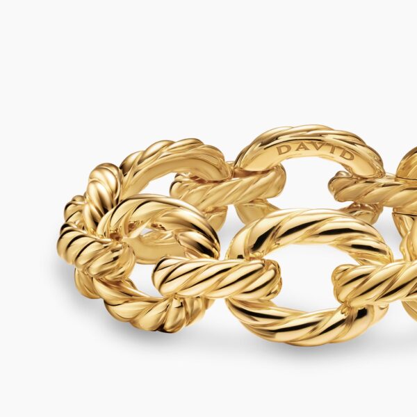 David Yurman Sculpted Cable Oval Link Bracelet in 18K Yellow Gold, 18mm, view 5