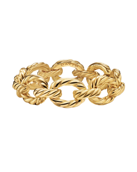 David Yurman Sculpted Cable Oval Link Bracelet in 18K Yellow Gold