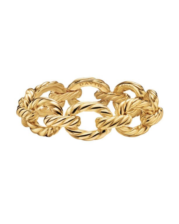 David Yurman Sculpted Cable Oval Link Bracelet in 18K Yellow Gold