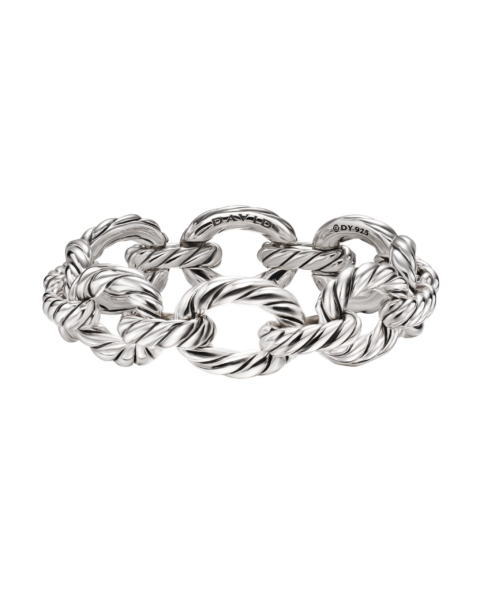 David Yurman Sculpted Cable Oval Link Bracelet in Sterling Silver