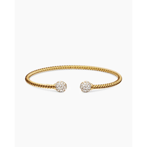 on-model styling shot|David Yurman Solari Cablespira® Bracelet in 18K Yellow Gold with Diamonds