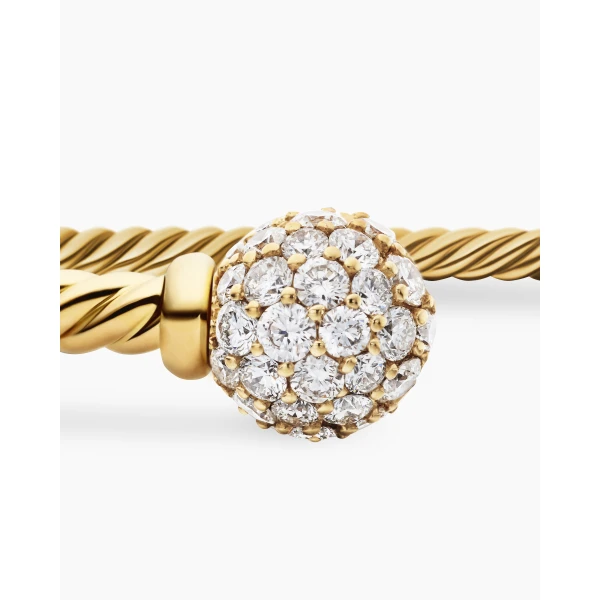signature twisted-helix detail|David Yurman Solari Cablespira® Bracelet in 18K Yellow Gold with Diamonds