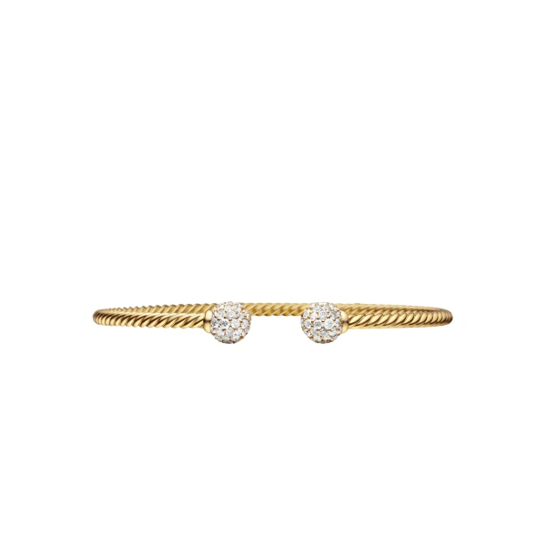 David Yurman Solari Cablespira® Bracelet in 18K Yellow Gold with Diamonds